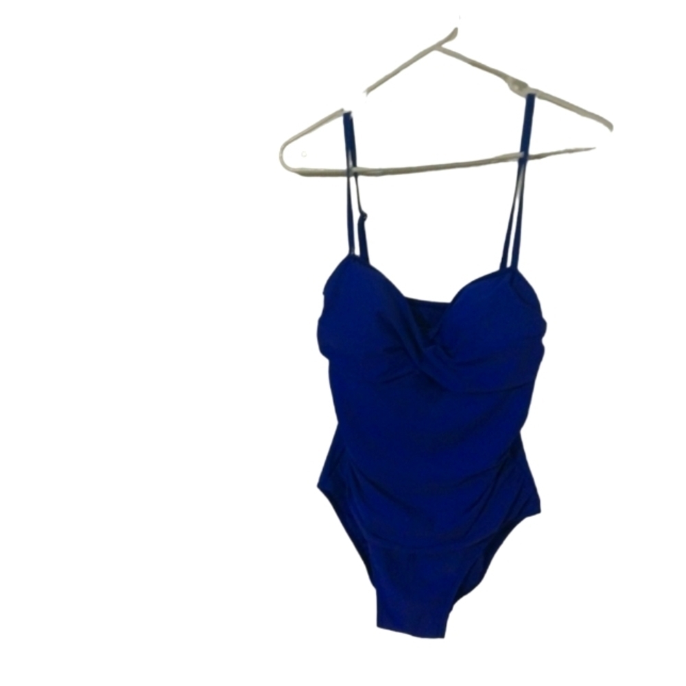 Shore Shapes Violet Ruched Vibrant One Piece Swimsuit Adjustable Straps Sz. 8